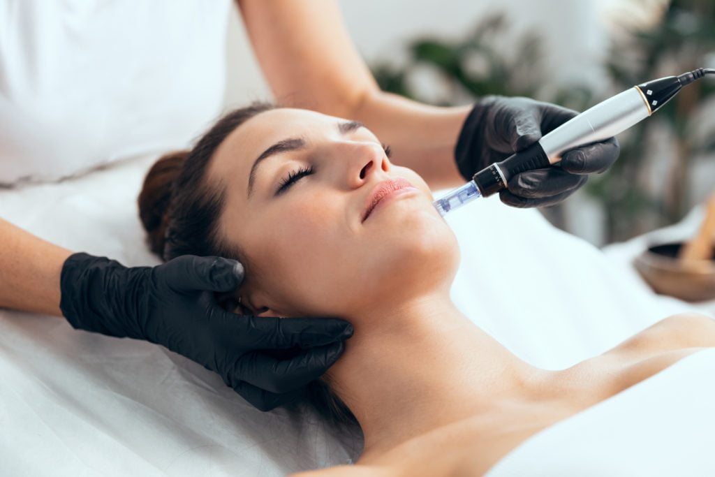 A Lady getting microneedling treatment | Cultivated Beauty Aesthetic | Medspa in Guntersville, AL