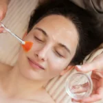 Woman undergoing a chemical peel treatment in Guntersville, AL