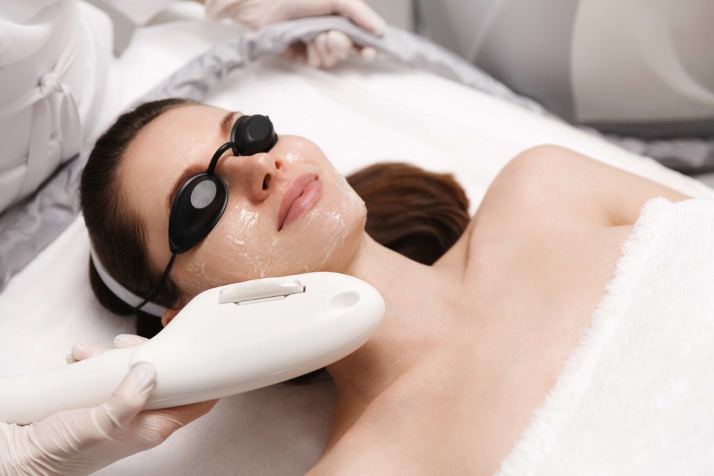 A Lady getting IPL Photofacial treatment | Cultivated Beauty Aesthetic in Guntersville, AL